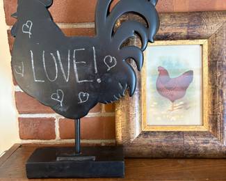 cute chicken decor and pictures