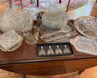 vintage glass snack sets