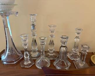 vintage glass candlesticks
