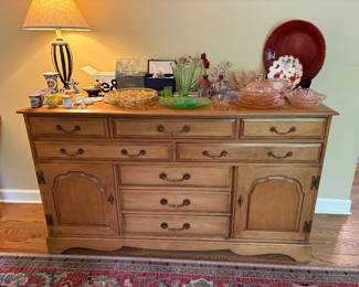 attractive solid wood sideboard, Early American style