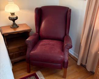 leather wingback recliner, it is well used but priced accordingly 