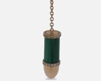18K Rose Gold & Green Malachite Drop Earring