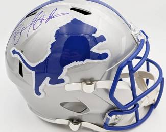 Barry Sanders Autographed Detroit Lions Throwback Replica Helmet