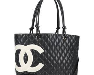 Chanel Black Matelasse Leather Tote Bag