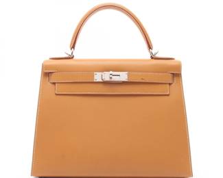 Hermes Kelly 28 Handbag in Brown Calfskin