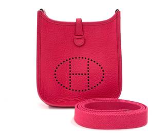 Hermes Pink Evelyne TPM Bag Togo Leather