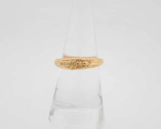 Chrome Hearts Baby Classic Dagger Diamond Gold Ring