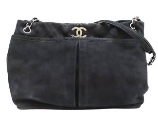 Chanel Black Suede Natural Beauty Tote