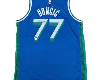 Luka Doncic Autographed Dallas Mavericks City Edition Swingman Replica Jersey