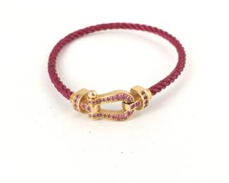 Fred Force 10 Medium Pink Sapphire 18K Rose Gold Bracelet
