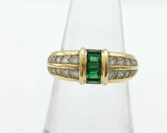 Mauboussin Emerald Diamond 18K Yellow Gold Ring