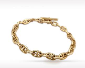 Hermes Chene Dunkle 18K Rose Gold Mariner Link Bracelet