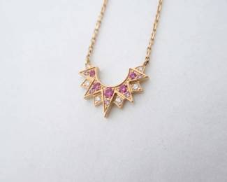 Piaget Sunlight Ruby Diamond 18K Rose Gold Japan Limited Necklace