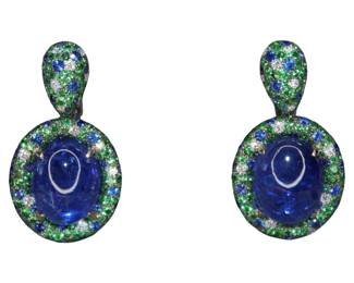 Dazzling Tanzanite & Diamond Dangle Earrings
