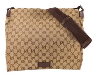 Gucci Brown Canvas Shoulder Bag 145861