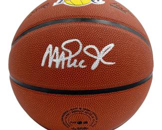 Magic Johnson Autographed Wilson Los Angeles Lakers Logo NBA Basketball