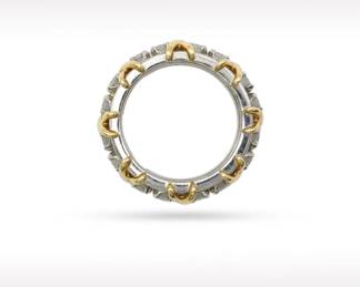 Tiffany Co Jean Schlumberger Full Eternity Diamond Platinum 18K Gold Ring