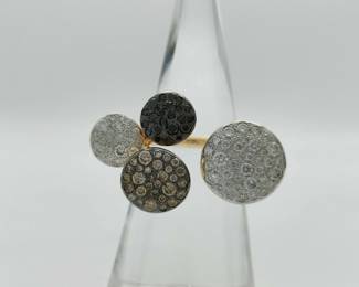 Pomellato Sabbia Fancy Color Black Diamond 18K Gold Ring
