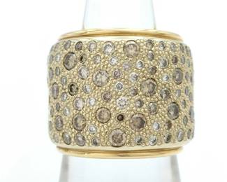 Pomellato Sabbia Fancy Color Diamond 18K Yellow Gold Band Ring