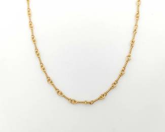 Chrome Hearts Twist Chain Gold 20 Inch Necklace