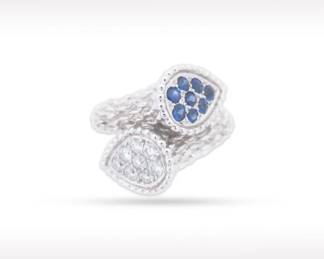 Boucheron Serpent Boheme Toi et Moi Sapphire Diamond 18K White Gold Ring