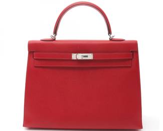 Hermes Kelly 35 Handbag in Rouge Casaque Red