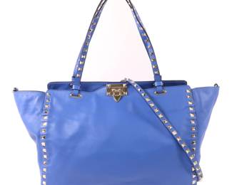 Valentino Blue Cowhide Leather Shoulder Bag
