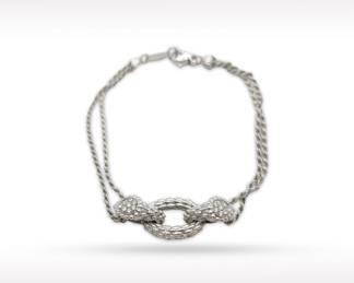 Boucheron Serpent Boheme Snake Serpent Diamond 18K White Gold Chain Bracelet