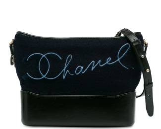 Chanel Gabrielle Crossbody Bag Blue Wool