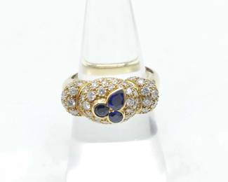 Mauboussin Sapphire Diamond 18K Yellow Gold Ring