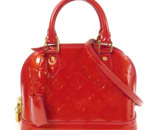 Louis Vuitton Vernis Alma BB Red Handbag