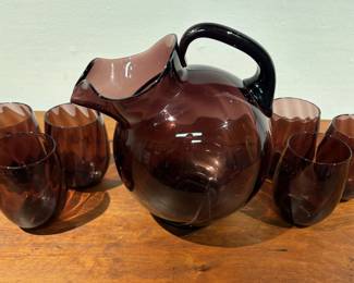 Amethyst Pitcher Set w/ Glasses