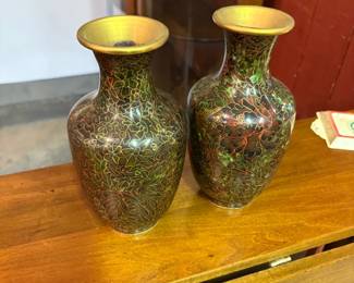 Pair of Chinese Cloisonne Vases
