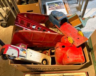 Large Box of Toy Trucks 