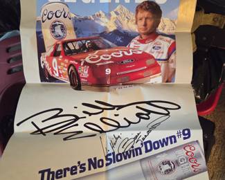 NASCAR Bill Elliott Autographed #9 Coors Legends Poster