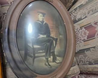 Vintage/Antique Bubble Glass military photo 