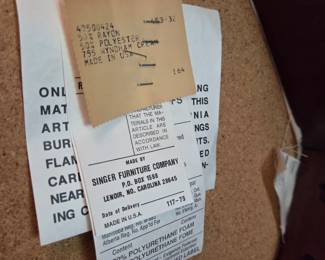 Labels on Chair Bottoms