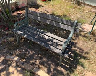 Wood metal bench