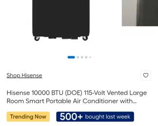 Portable, Large Room-550 sq ft AC Air Conditioner, Heater, Dehumidifier 