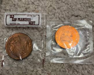 Several inauguration coins