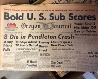 BOXES full of newspapers from wartime