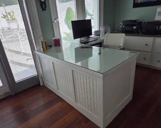 White L Shape Desk