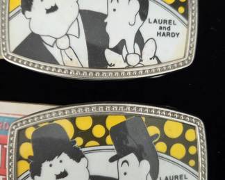 2 Laurel & Hardy Belt Buckles