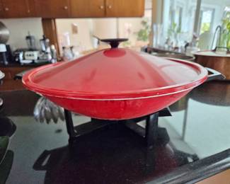 Space Age Red Lacquer Wok