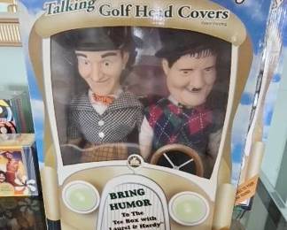 Laurel & Hardy Talking Golf Head Covers in Original Box (2)