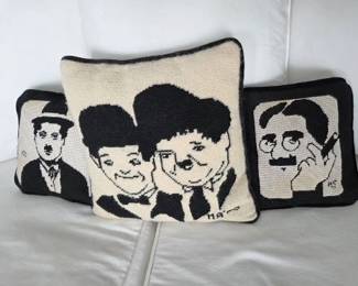 Laurel & Hardy Needlepoint, plus Chaplin & Groucho