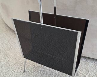 Retro Black Acrylic & Chrome Magazine Caddy