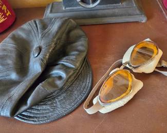 Chuck's Signature Leather Hat and Goggles