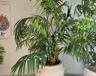 Large Planter w/ Faux Palm