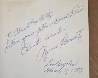 Autographed by the Author, Aljean Harmetz